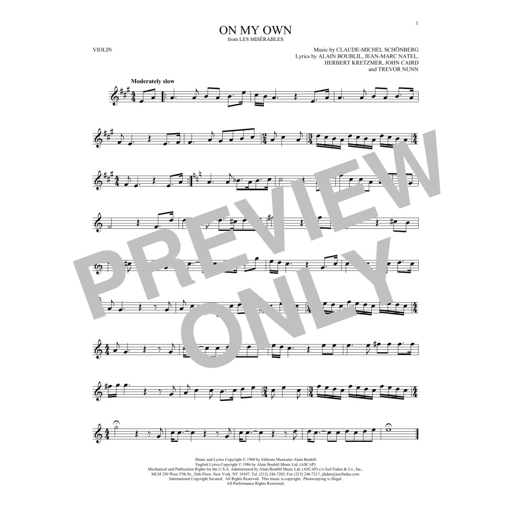 On My Own (from Les Miserables)