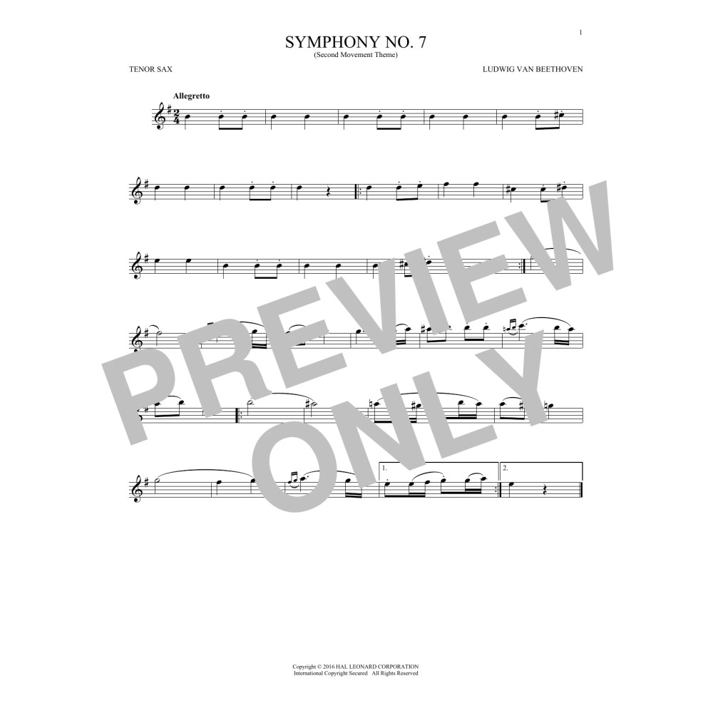 Symphony No. 7 In A Major, Second Movement (Allegretto)