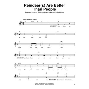 Reindeer(s) Are Better Than People (from Disney's Frozen)