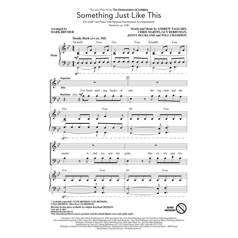 Something Just Like This (arr. Mark Brymer)