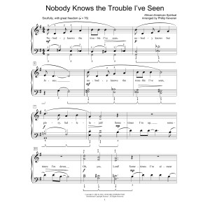 Nobody Knows The Trouble I've Seen (arr. Phillip Keveren)
