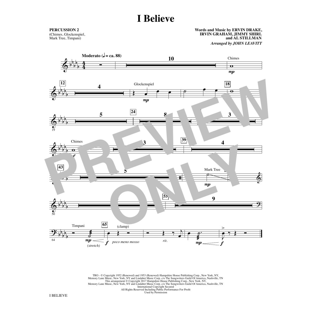I Believe - Percussion 2