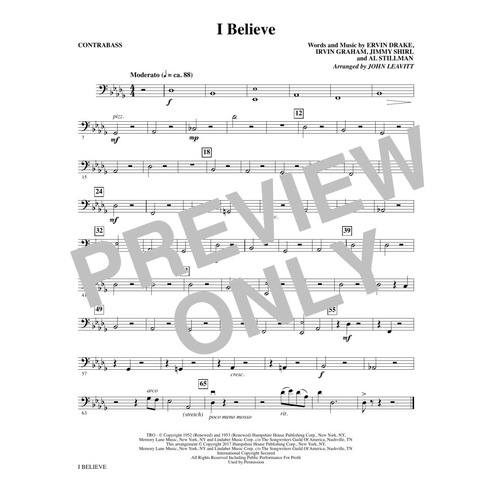 I Believe - Contrabass