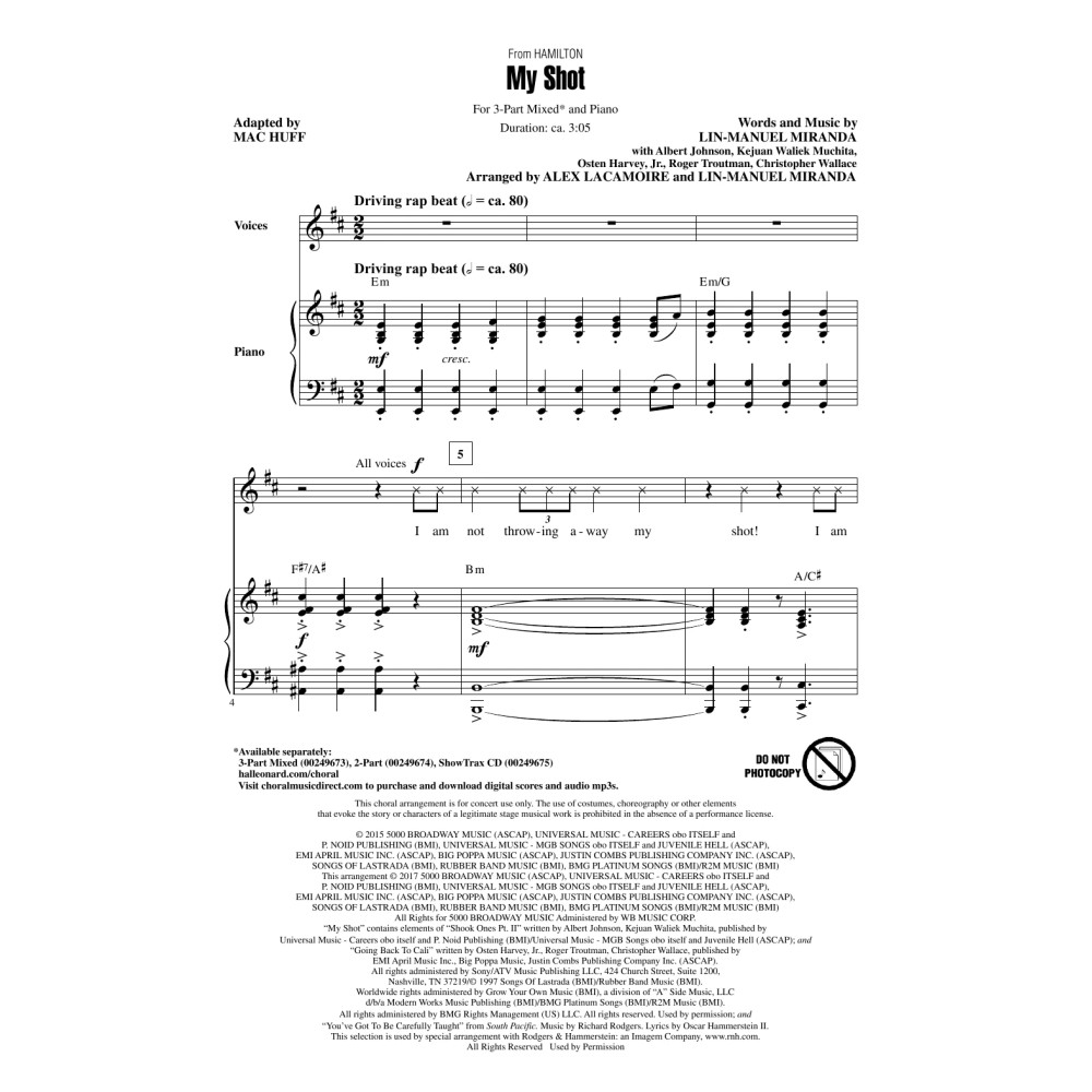 My Shot (from Hamilton) (arr. Mac Huff)