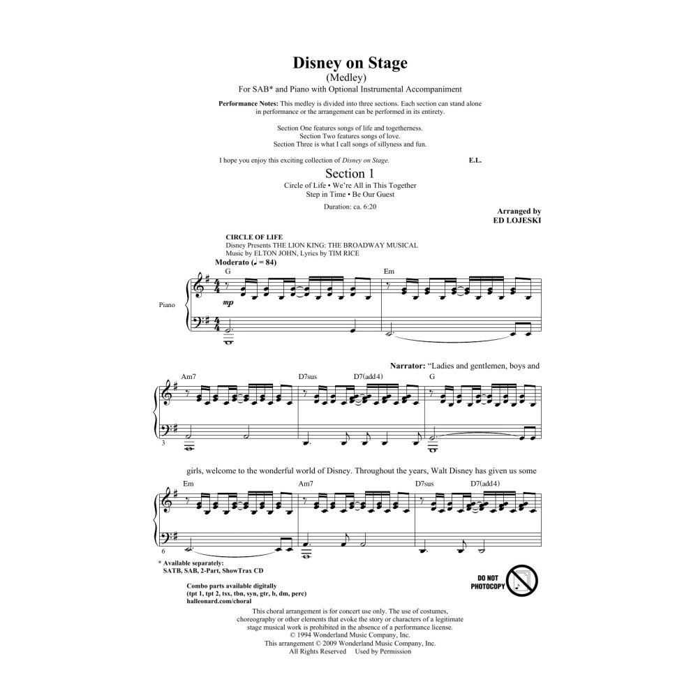 Disney On Stage (Medley)