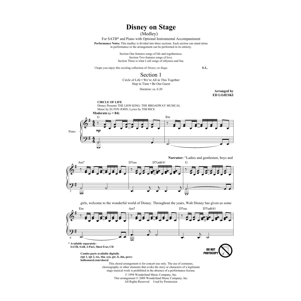 Disney On Stage (Medley)