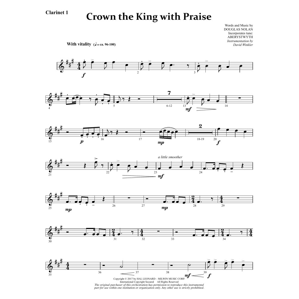 Crown the King with Praise - Bb Clarinet 1