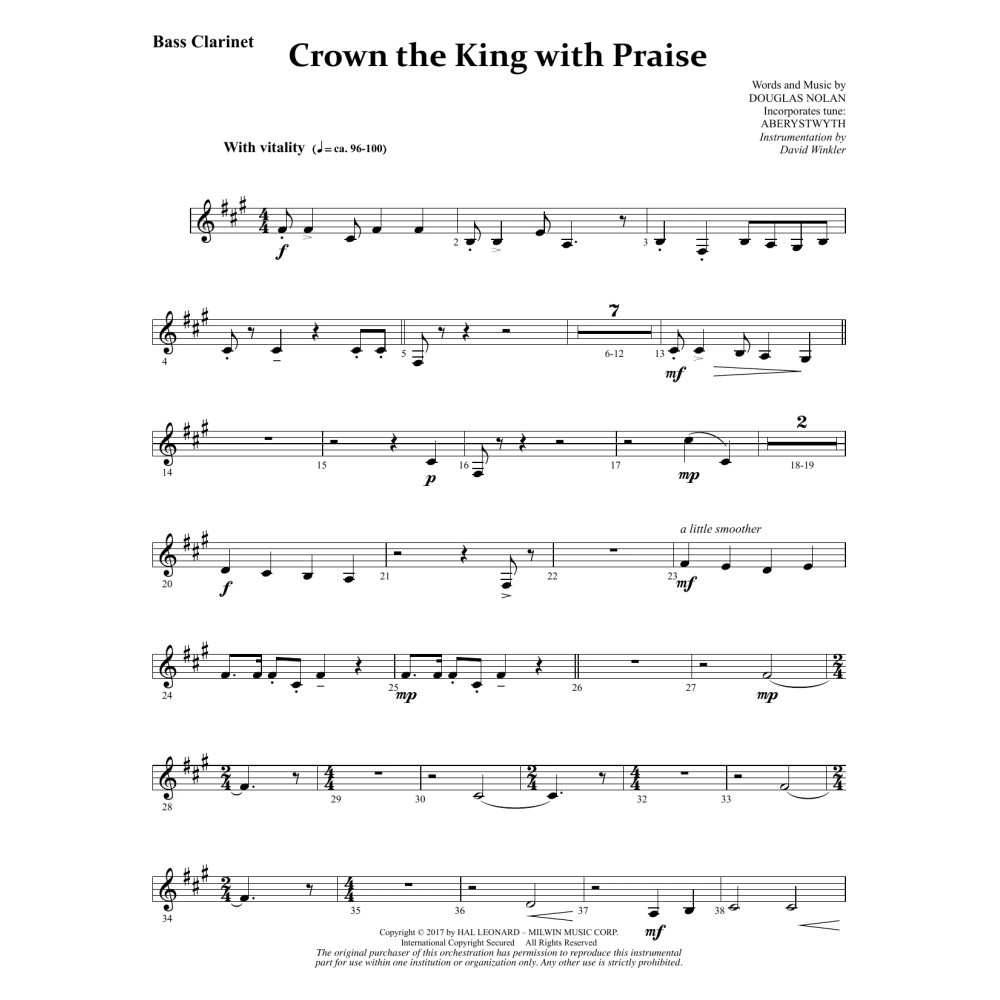Crown the King with Praise - Bass Clarinet