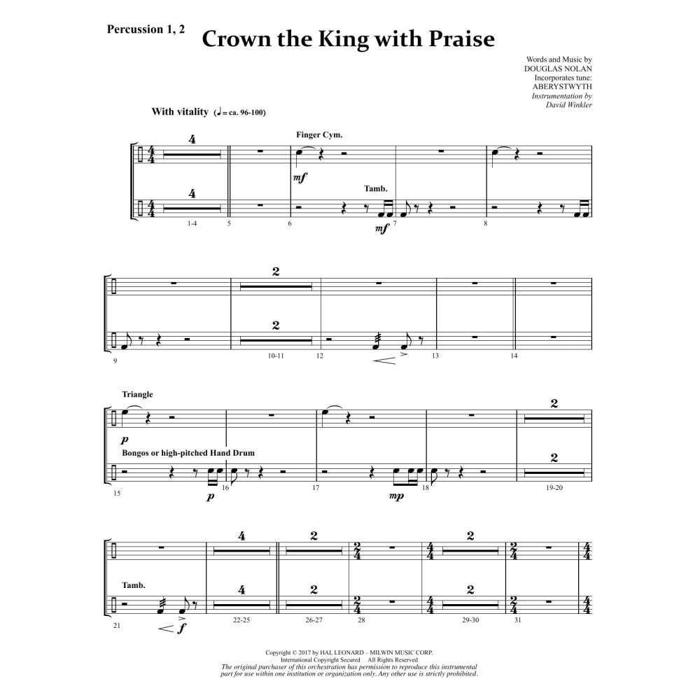 Crown the King with Praise - Percussion 1 & 2