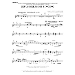 Jesus Keeps Me Singing - Bb Clarinet 1 & 2