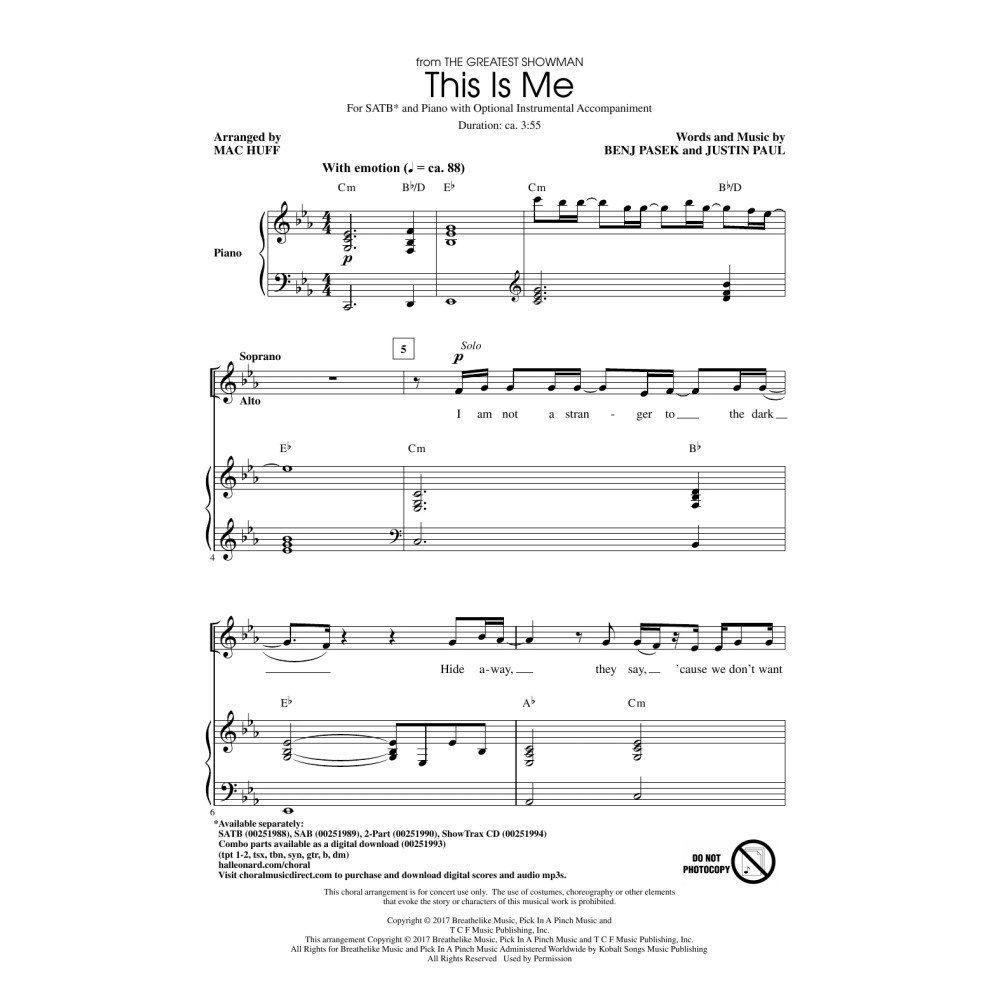 This Is Me (from The Greatest Showman) (arr. Mac Huff)