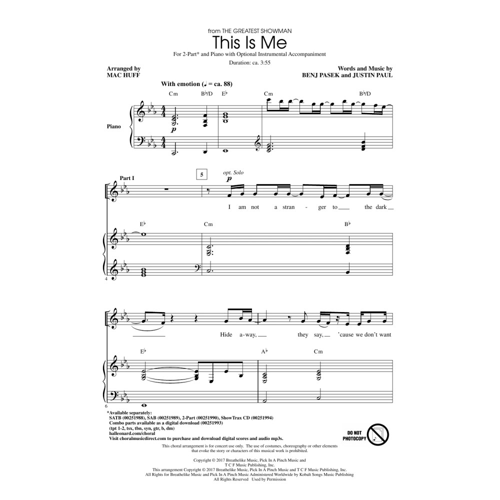 This Is Me (from The Greatest Showman) (arr. Mac Huff)