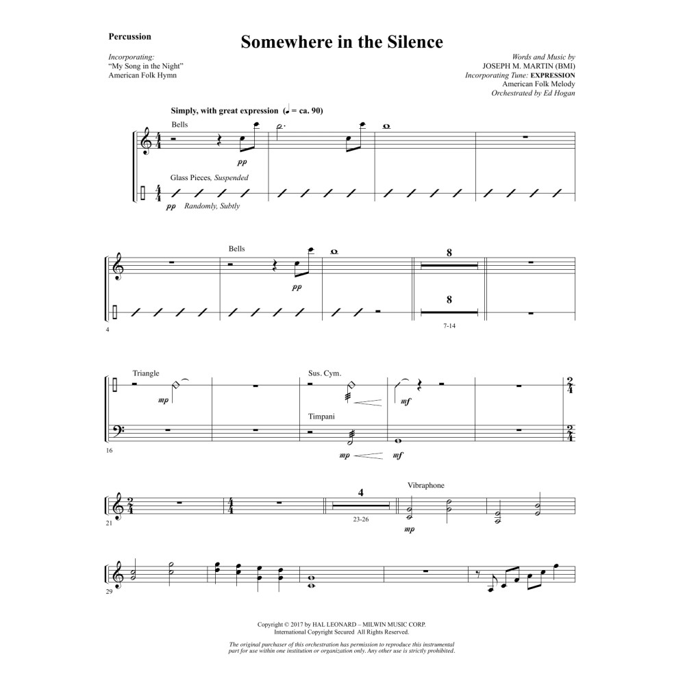 Somewhere in the Silence - Percussion