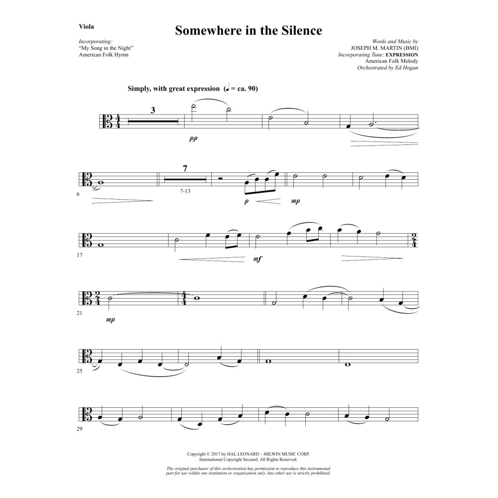 Somewhere in the Silence - Viola