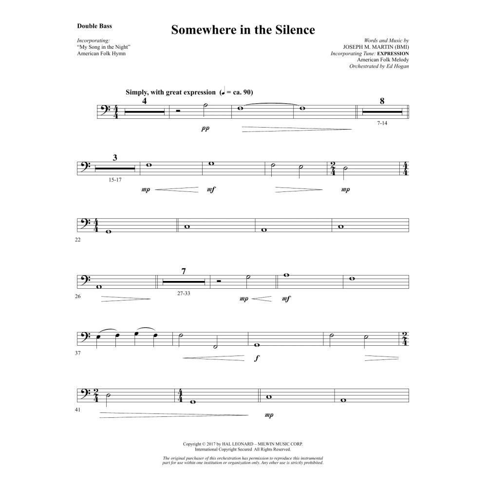 Somewhere in the Silence - Double Bass