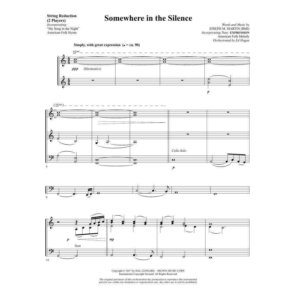 Somewhere in the Silence - Keyboard String Reduction