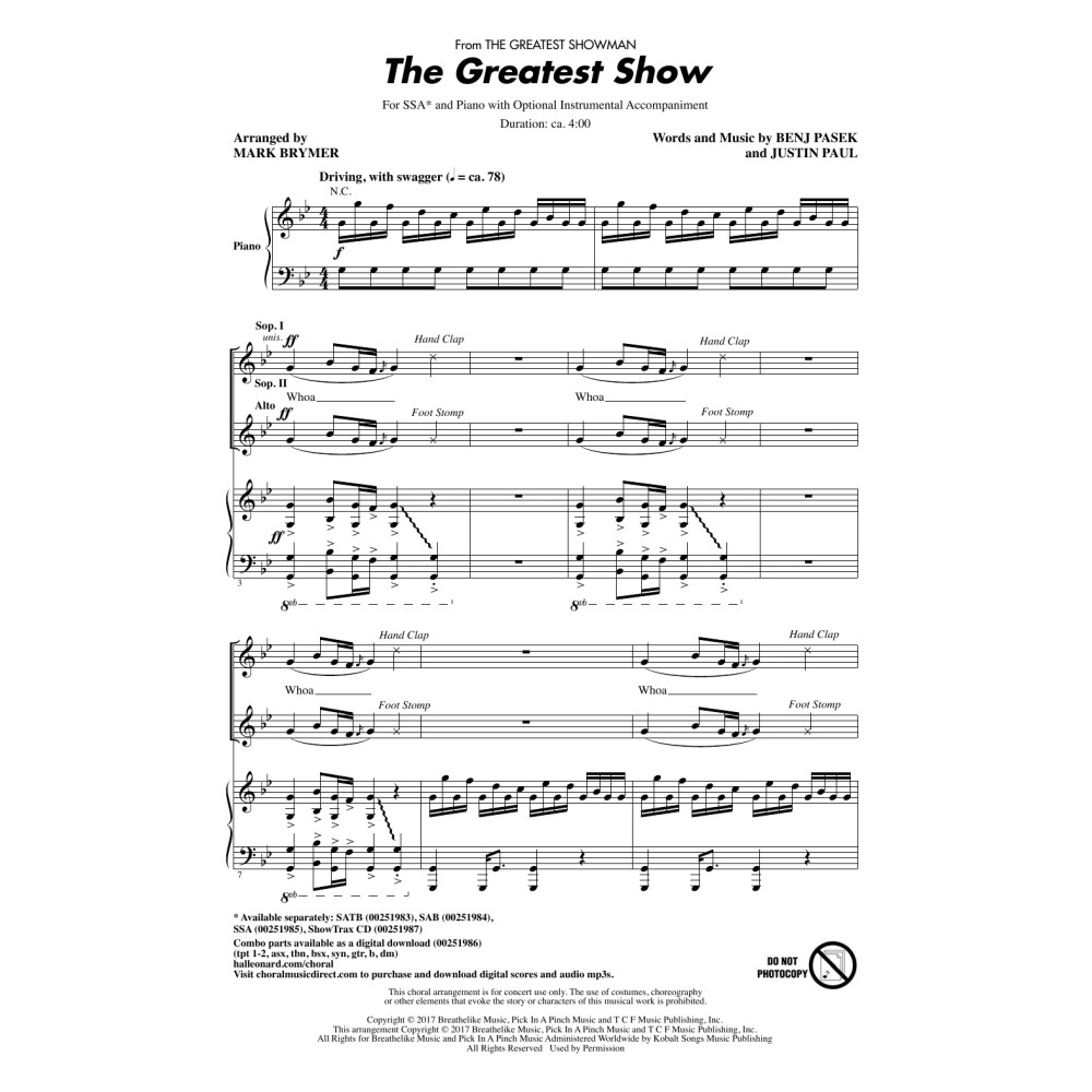 The Greatest Show (from The Greatest Showman) (arr. Mark Brymer)
