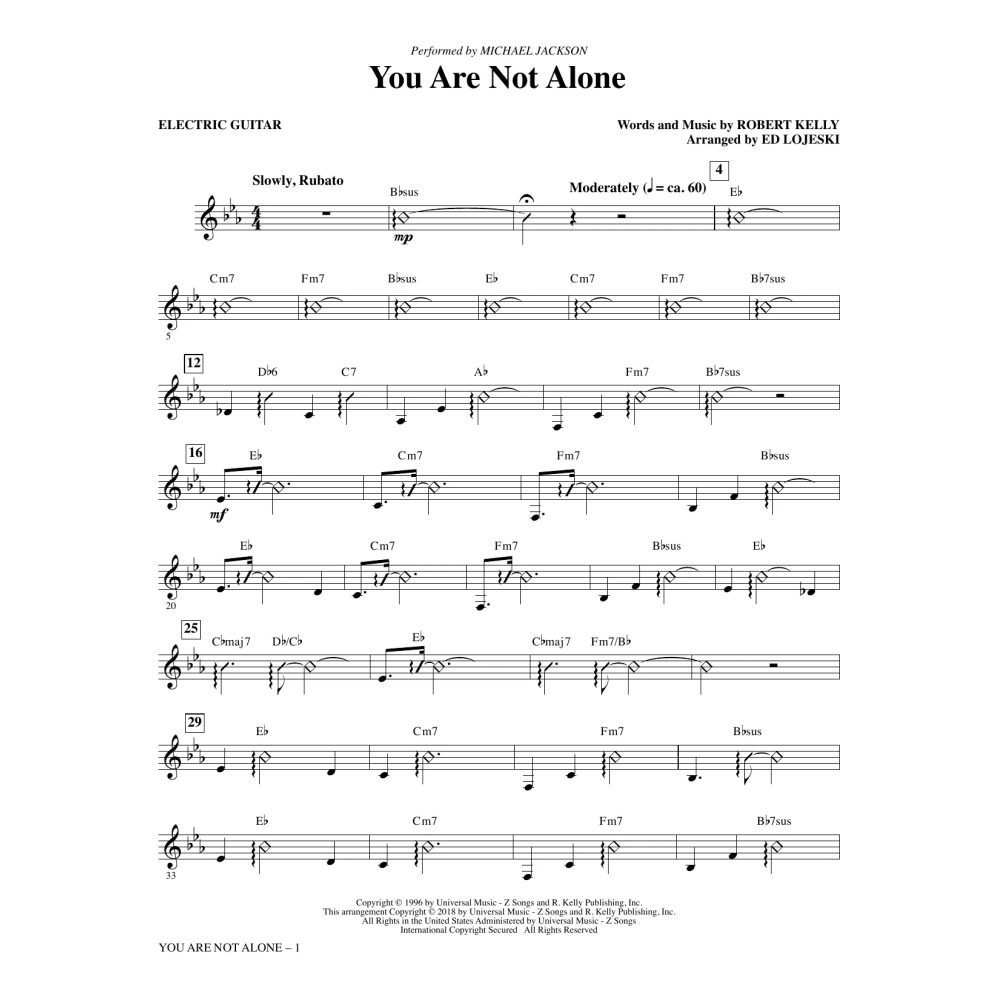 You Are Not Alone - Electric Guitar