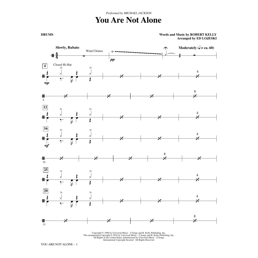 You Are Not Alone - Drums