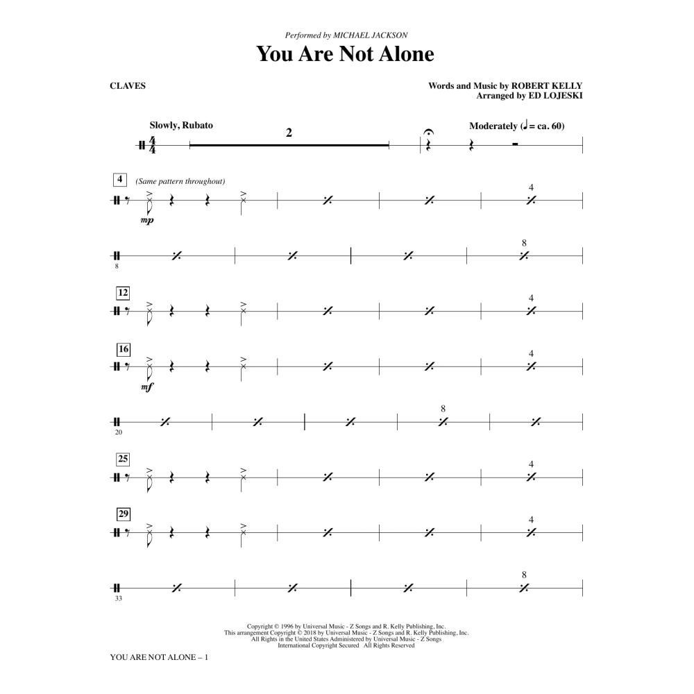 You Are Not Alone - Claves