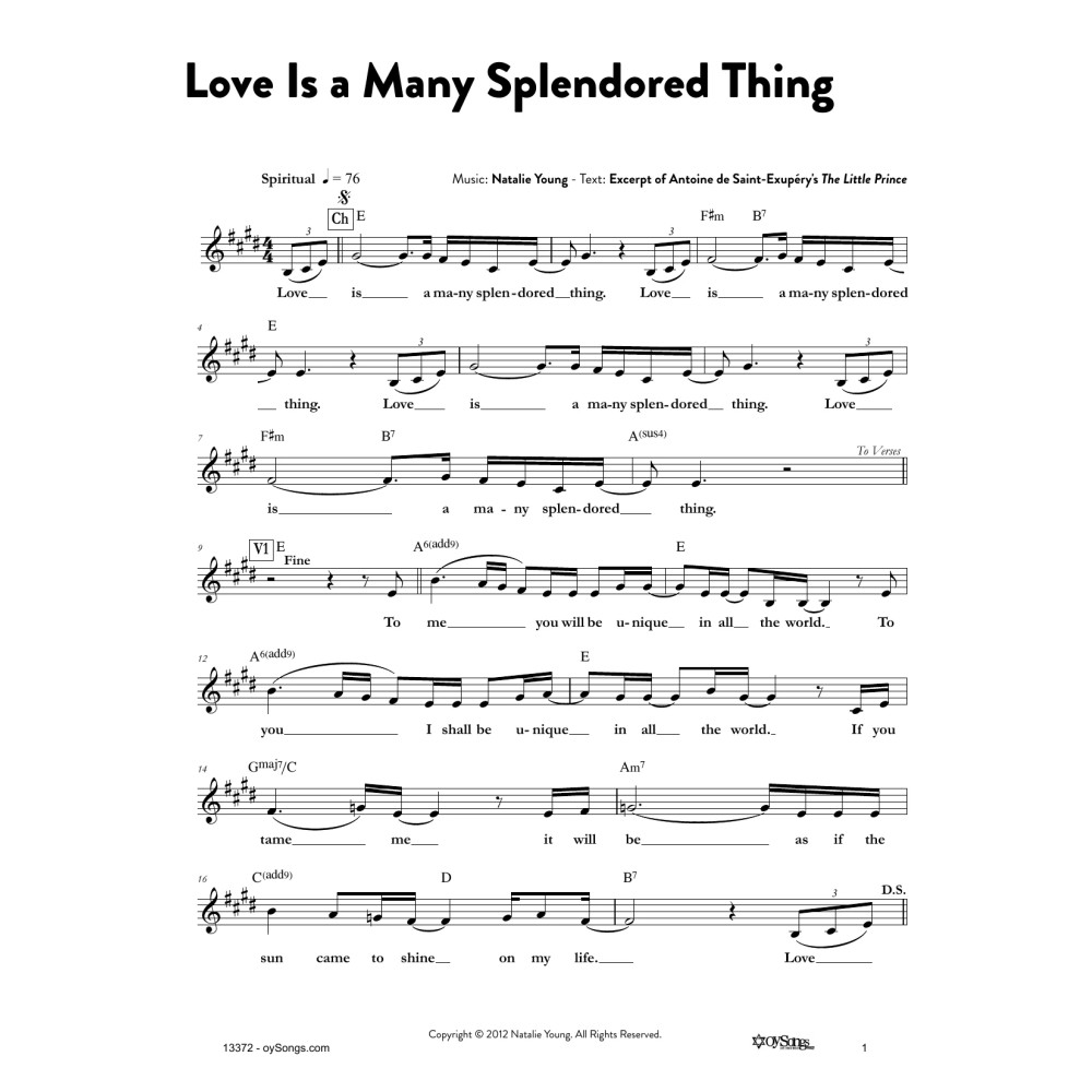 Love Is a Many Splendored Thing