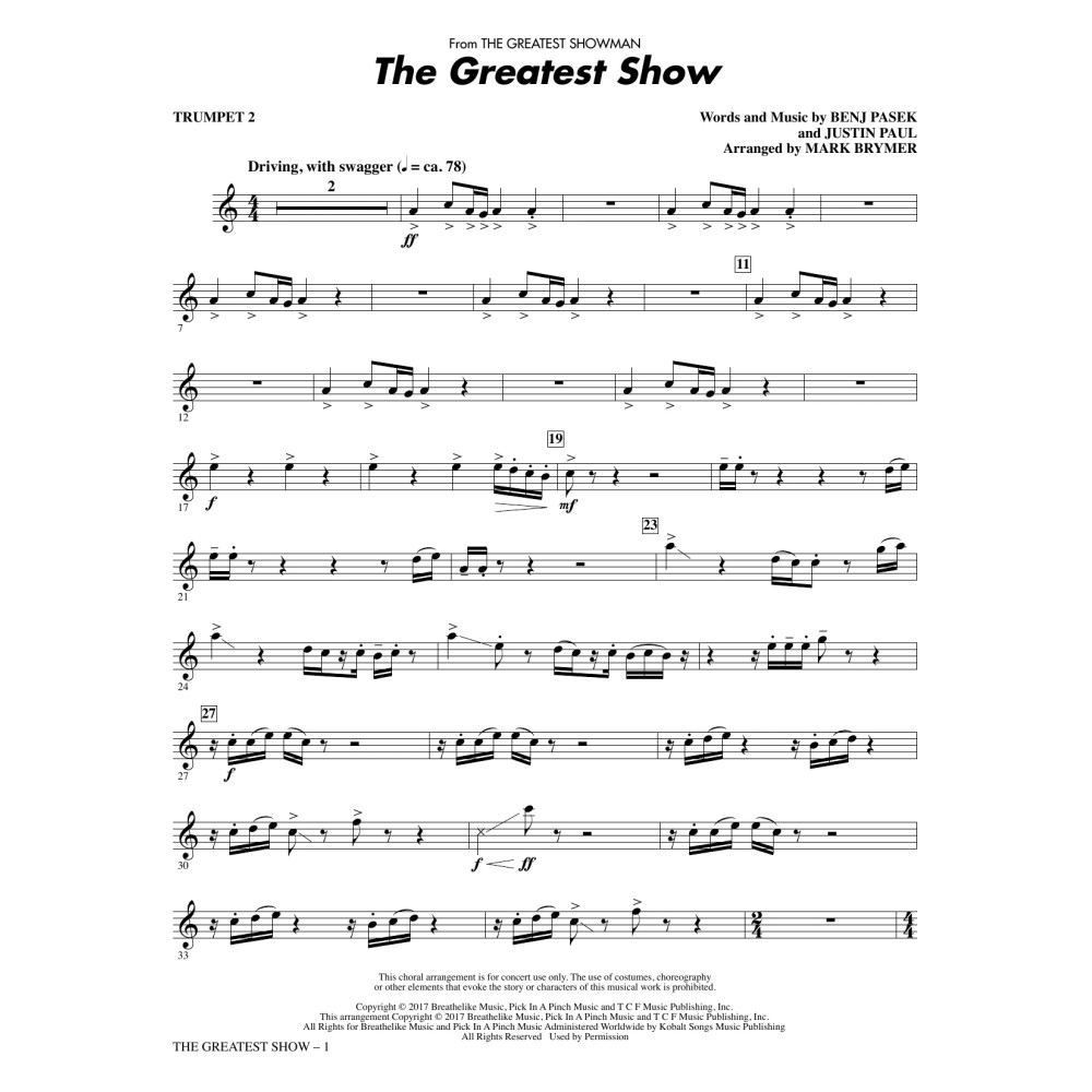 The Greatest Show - Trumpet 2