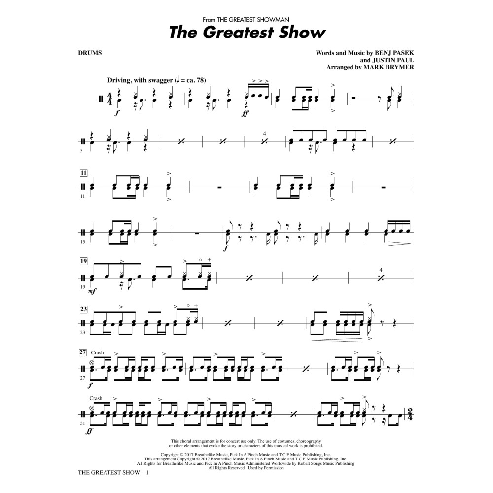 The Greatest Show - Drums