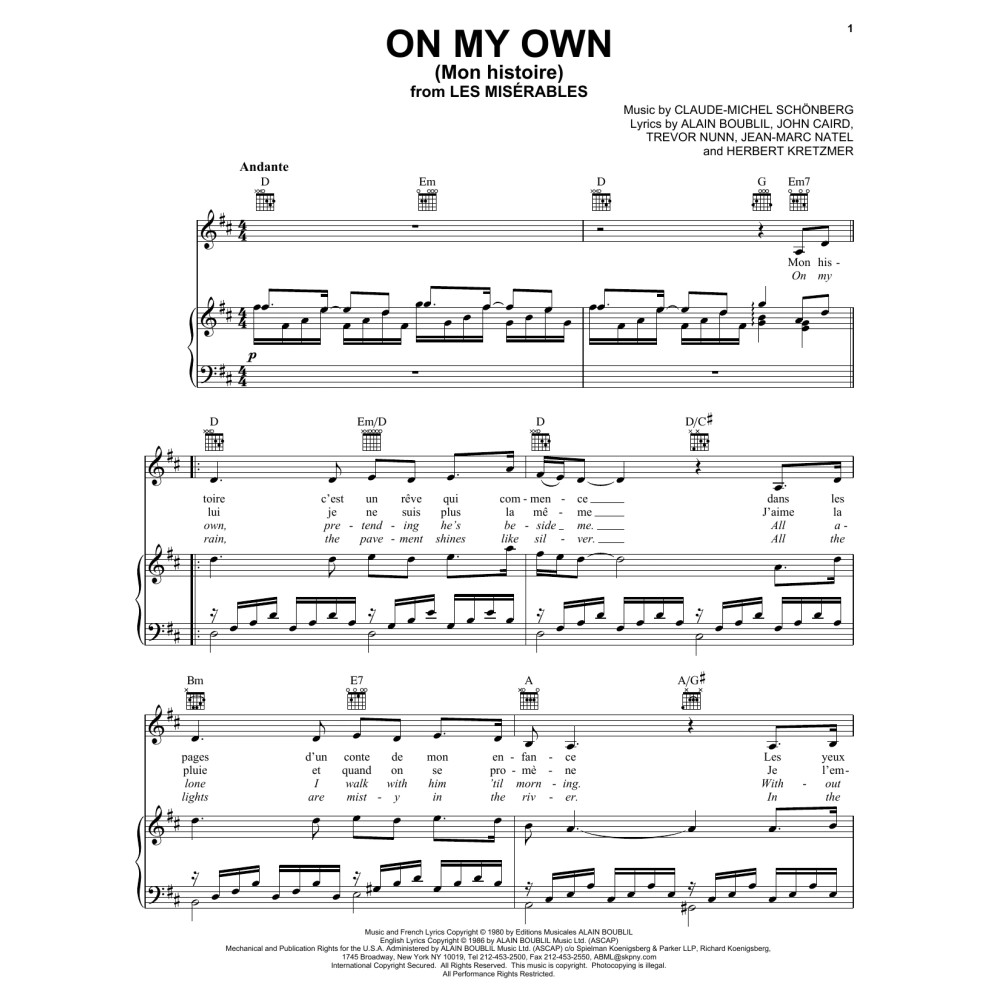On My Own (from Les Miserables)