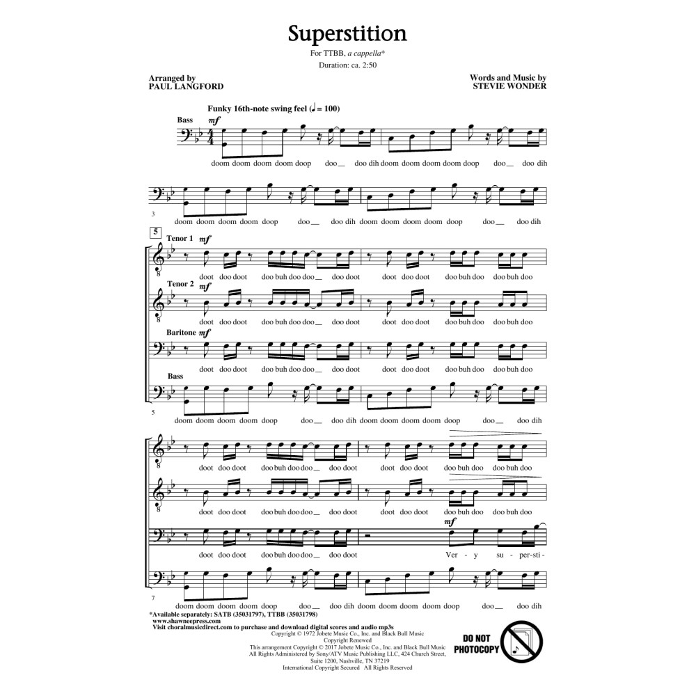 Superstition (arr. Paul Langford)