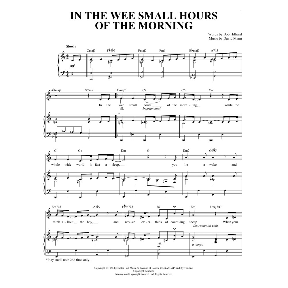 In The Wee Small Hours Of The Morning