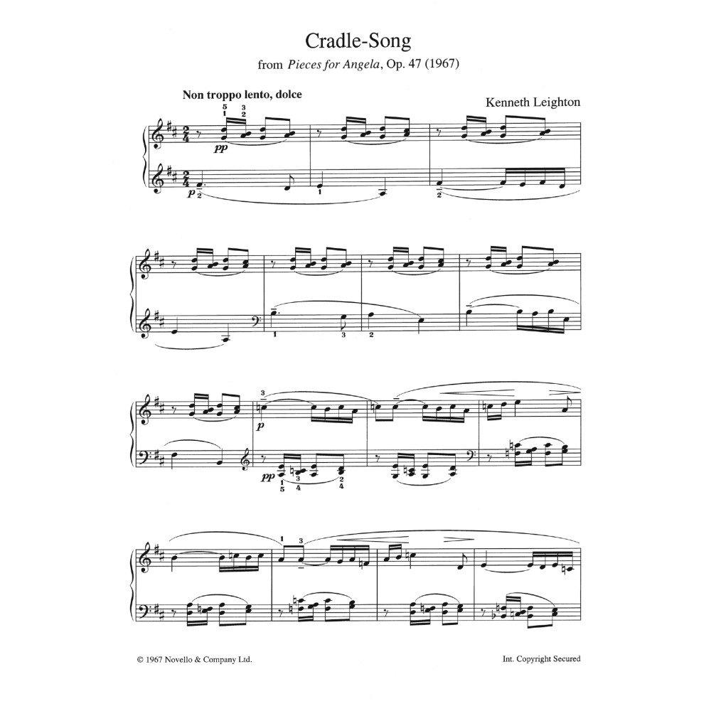 Cradle Song (from Pieces For Angela, Opus 47)