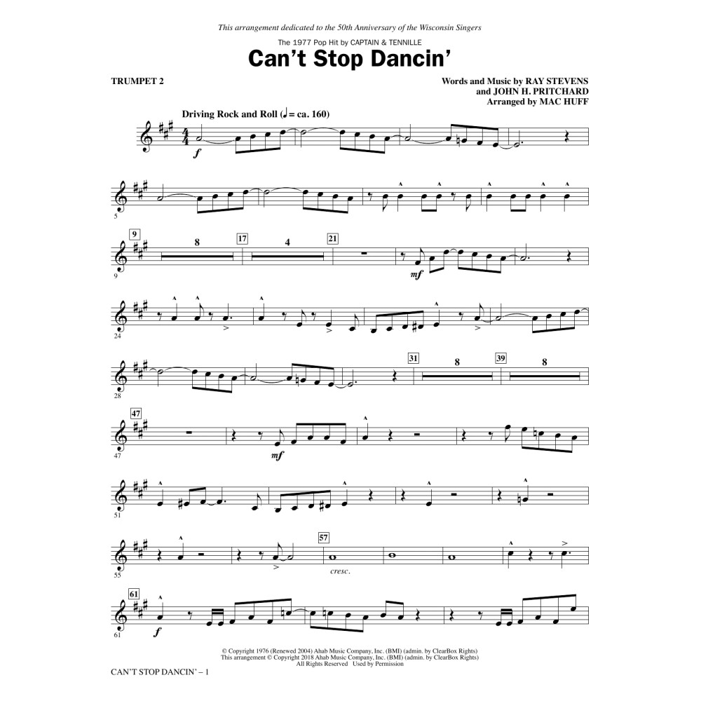 Can't Stop Dancin' - Trumpet 2