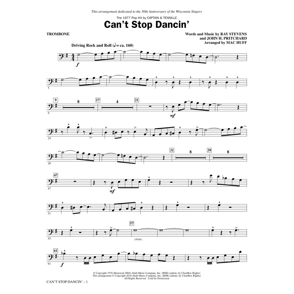 Can't Stop Dancin' - Trombone