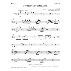For the Beauty of the Earth - Cello