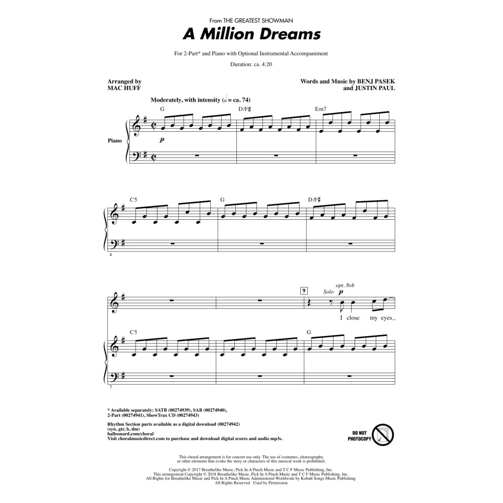 A Million Dreams (from The Greatest Showman) (arr. Mac Huff)