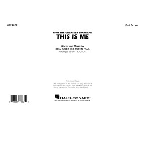 This Is Me (from The Greatest Showman) - Conductor Score (Full Score)