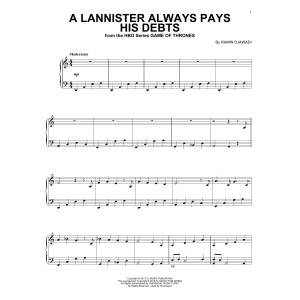 A Lannister Always Pays His Debts (from Game of Thrones)