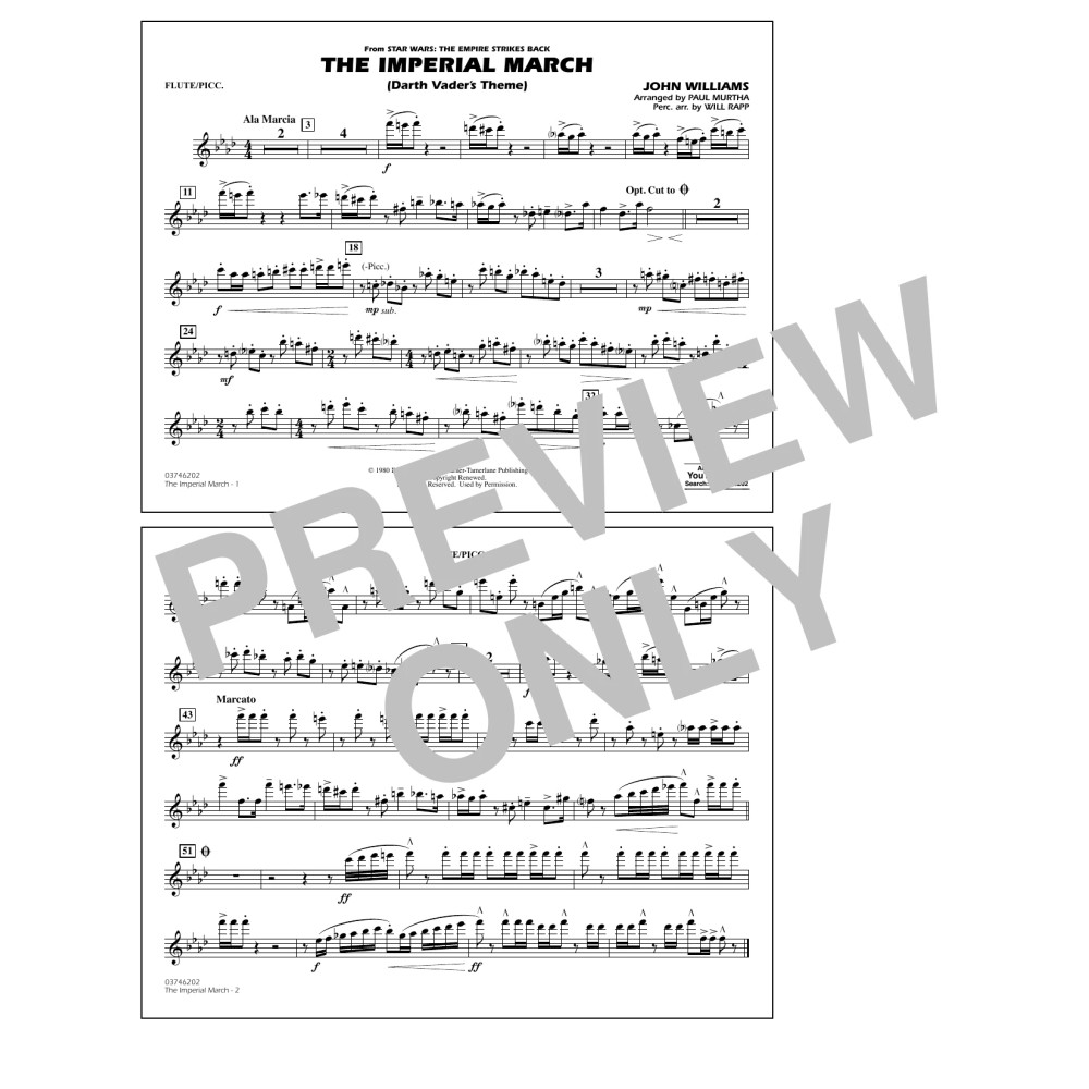 The Imperial March (Darth Vader's Theme) - Flute/Piccolo