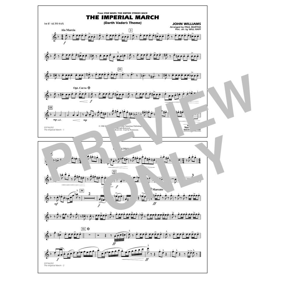 The Imperial March (Darth Vader's Theme) - 1st Eb Alto Saxophone