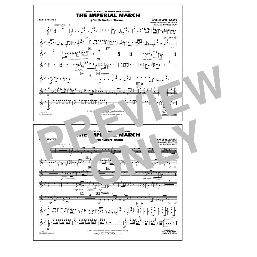 The Imperial March (Darth Vader's Theme) - 1st Bb Trumpet
