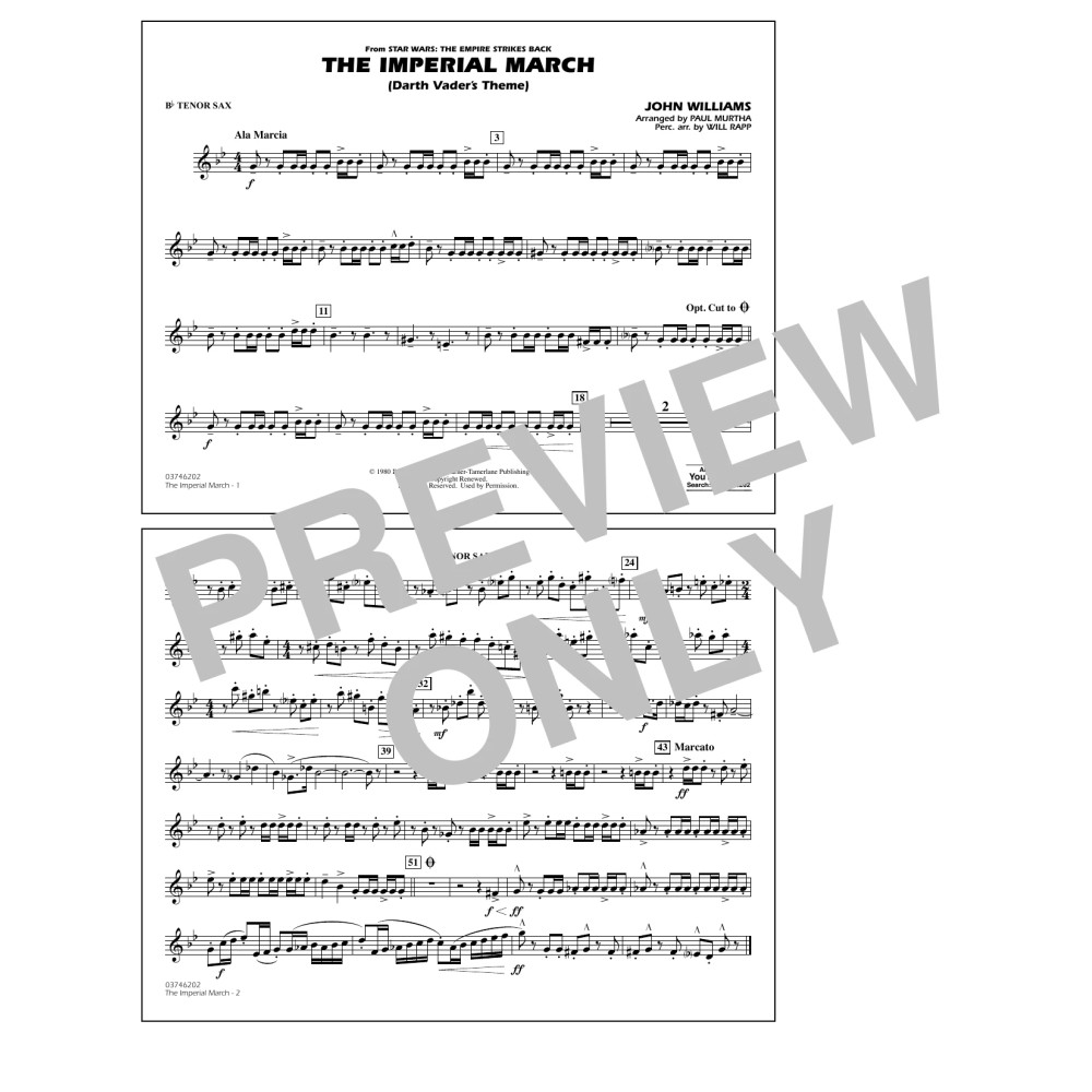 The Imperial March (Darth Vader's Theme) - Bb Tenor Sax