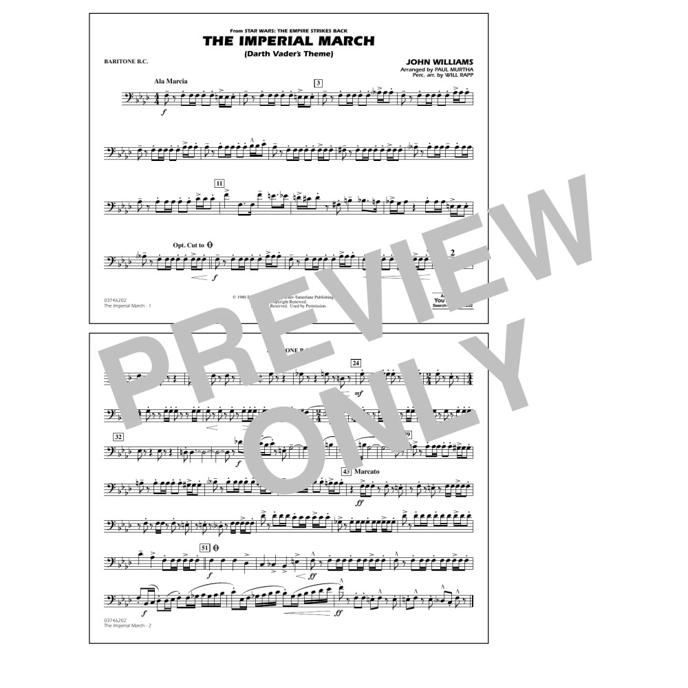 The Imperial March (Darth Vader's Theme) - Baritone B.C.