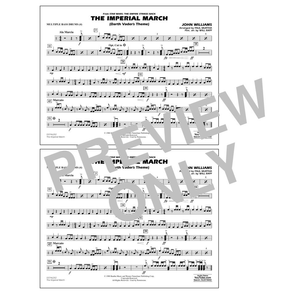 The Imperial March (Darth Vader's Theme) - Multiple Bass Drums