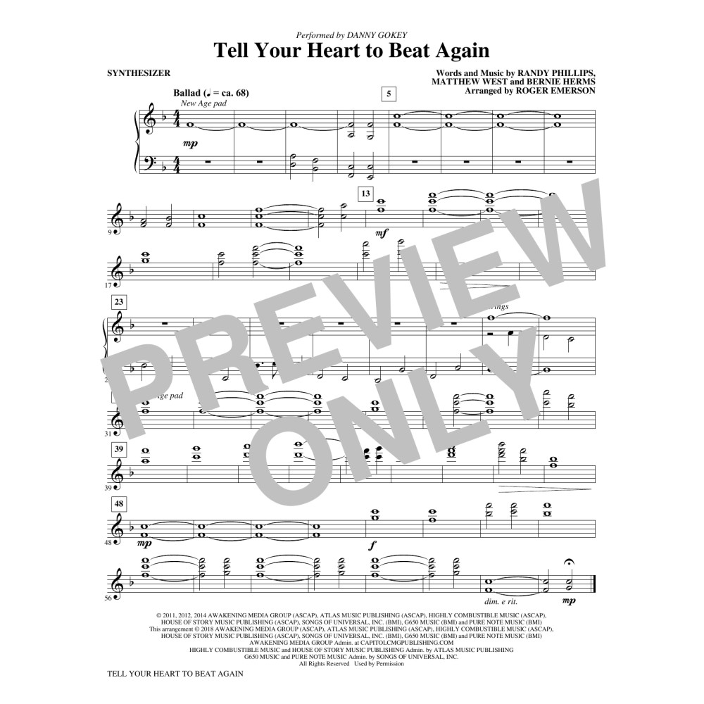 Tell Your Heart to Beat Again - Synthesizer
