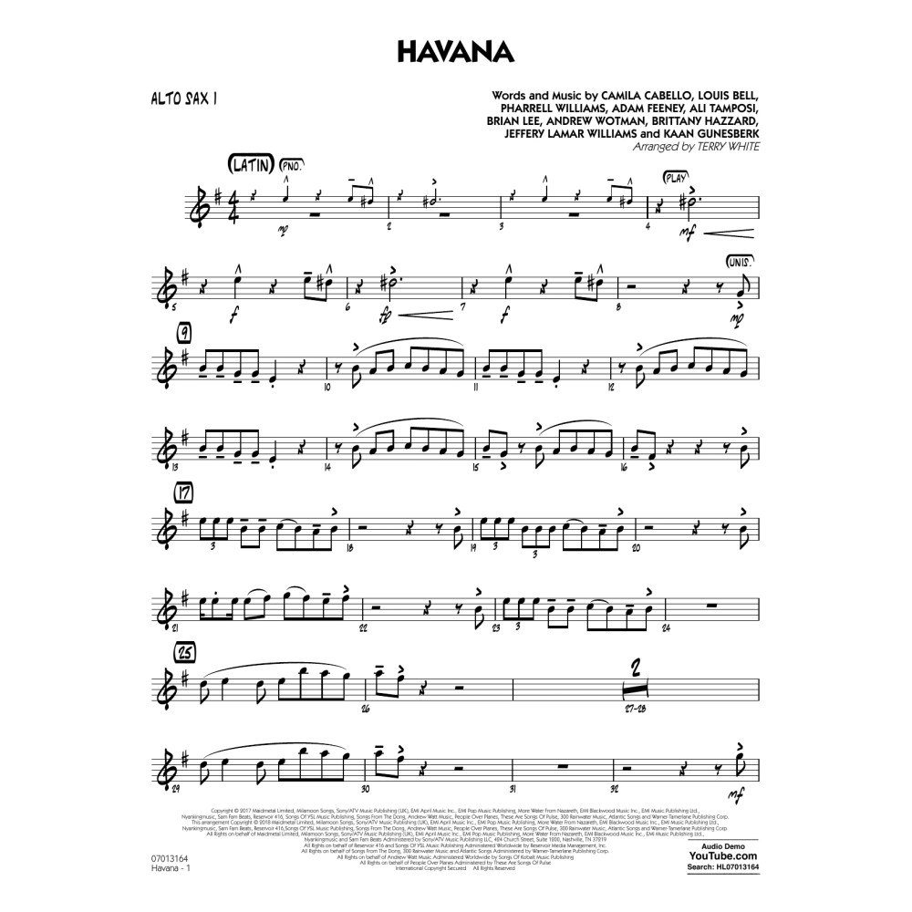 Havana - Alto Sax 1