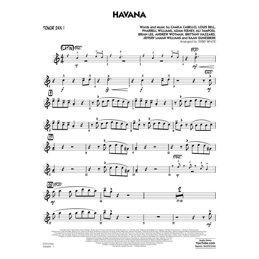 Havana - Tenor Sax 1