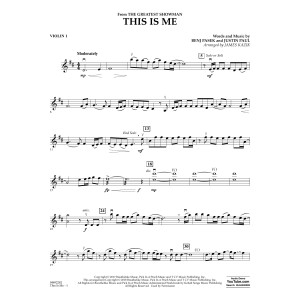 This Is Me (from The Greatest Showman) - Violin 1