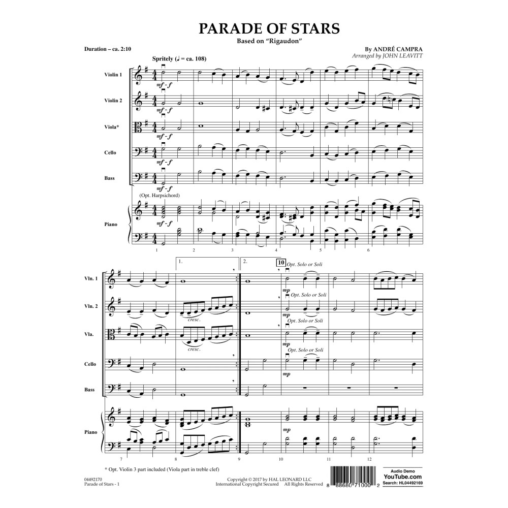Parade of Stars - Conductor Score (Full Score)