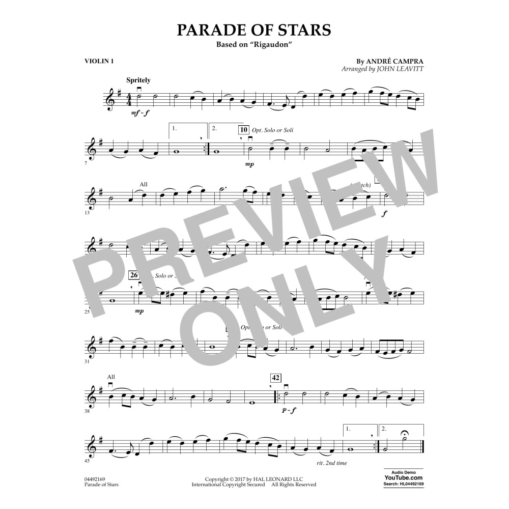 Parade of Stars - Violin 1