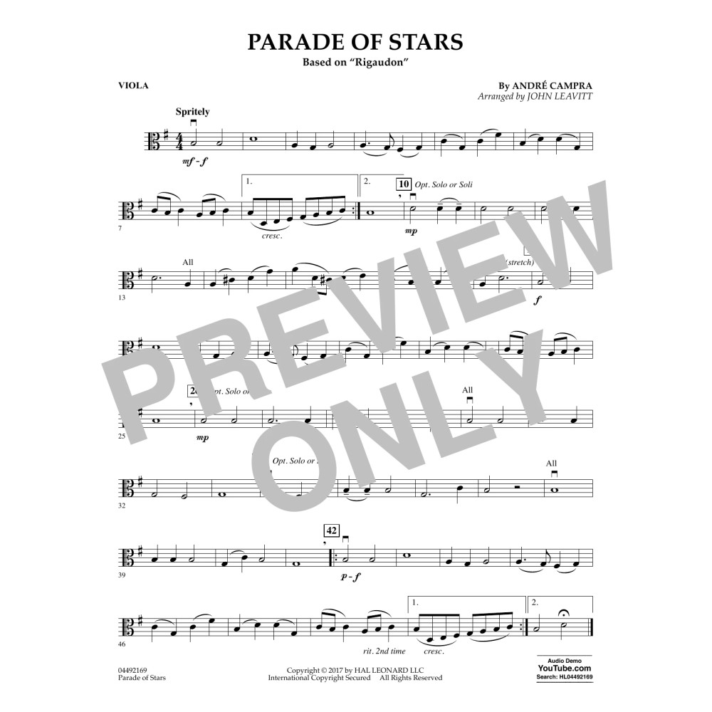 Parade of Stars - Viola